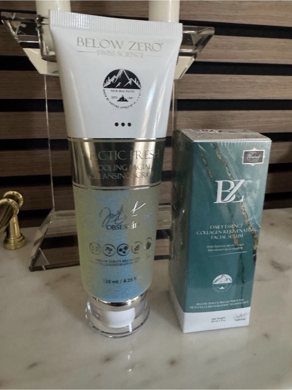 Below Zero | Daily Essence |
Collagen Rejuvenating |
Face Serum & Facial Cleaner